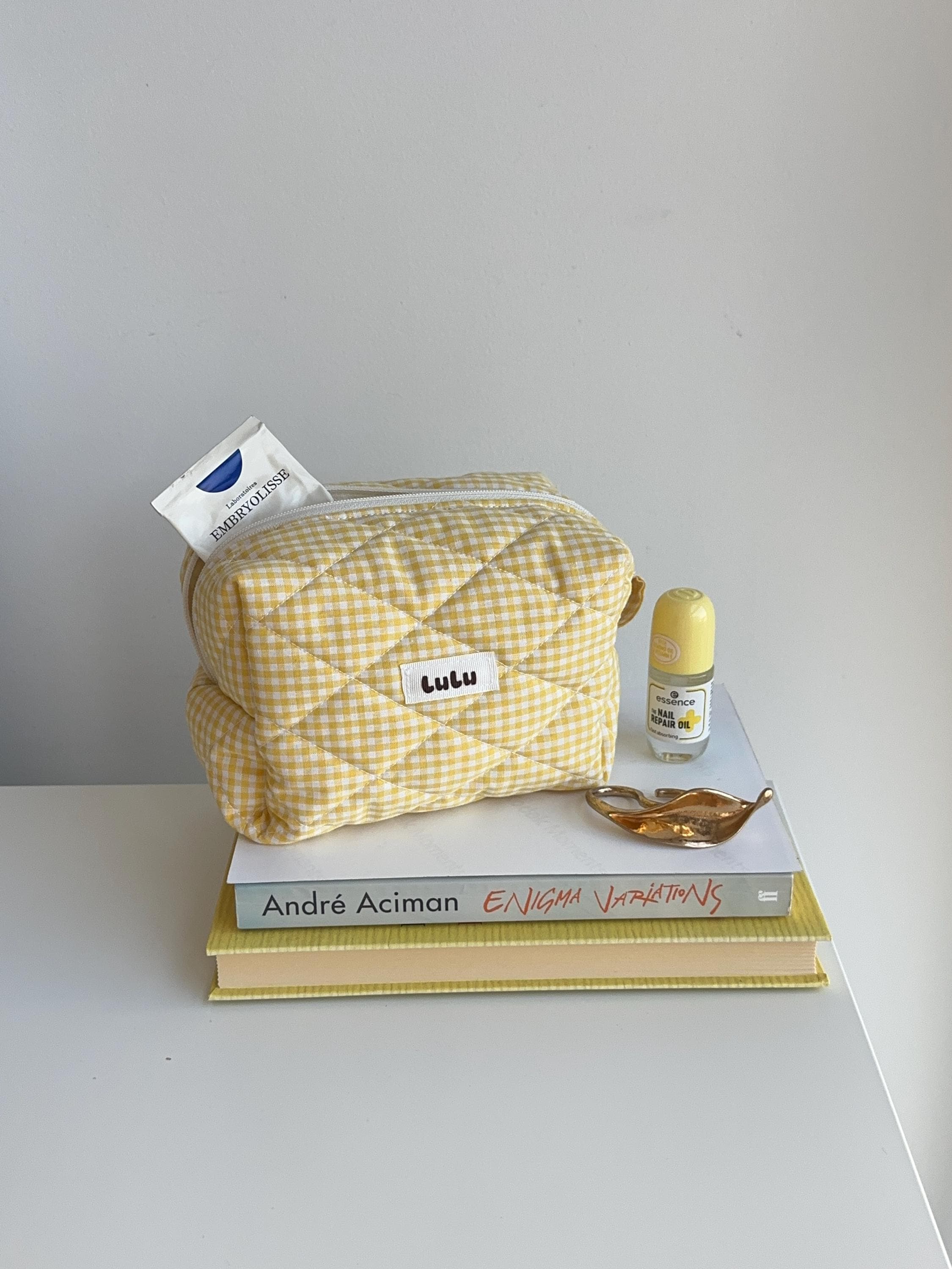 Yellow Gingham Beauty Case
