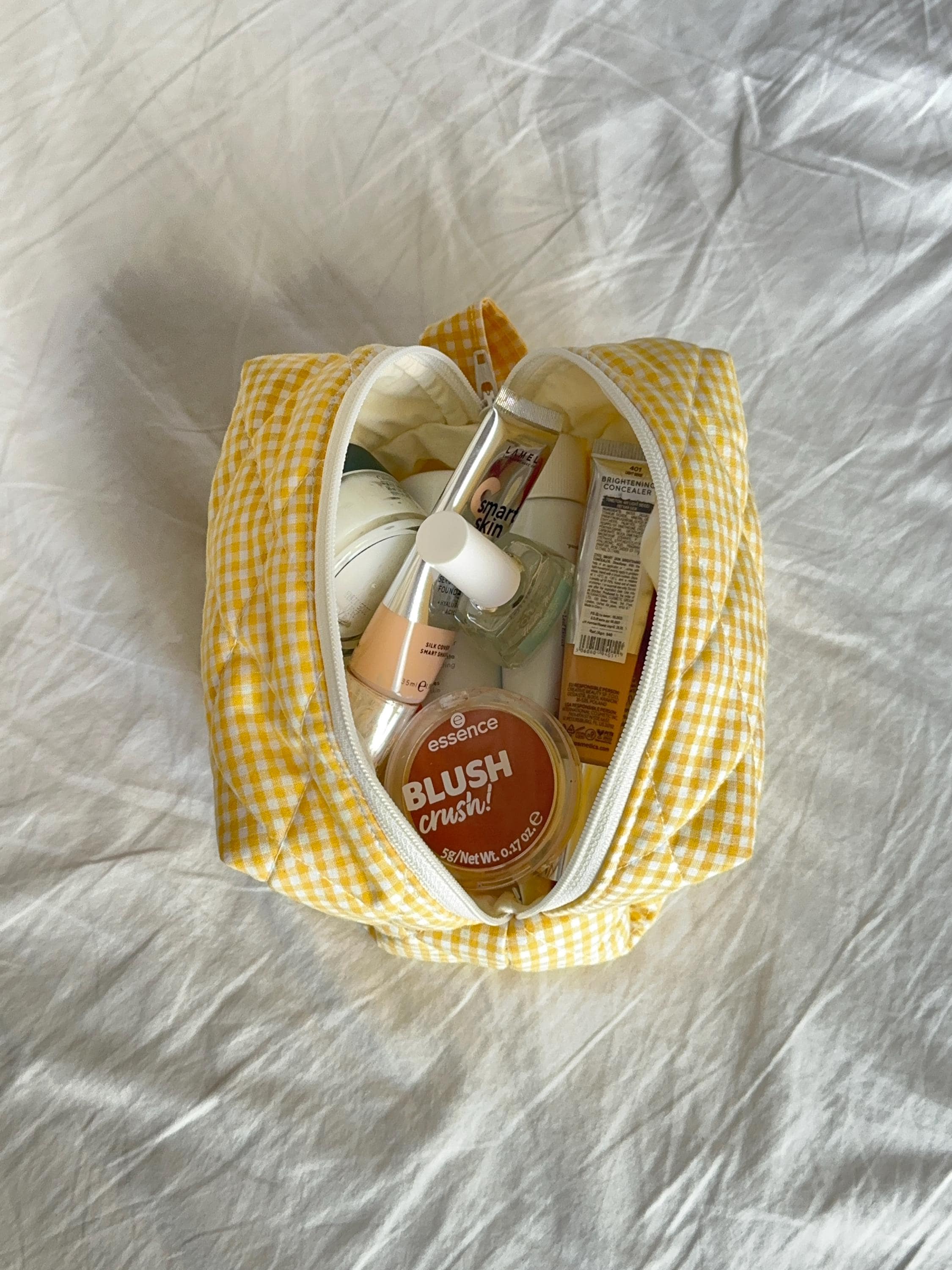 Yellow Gingham Beauty Case