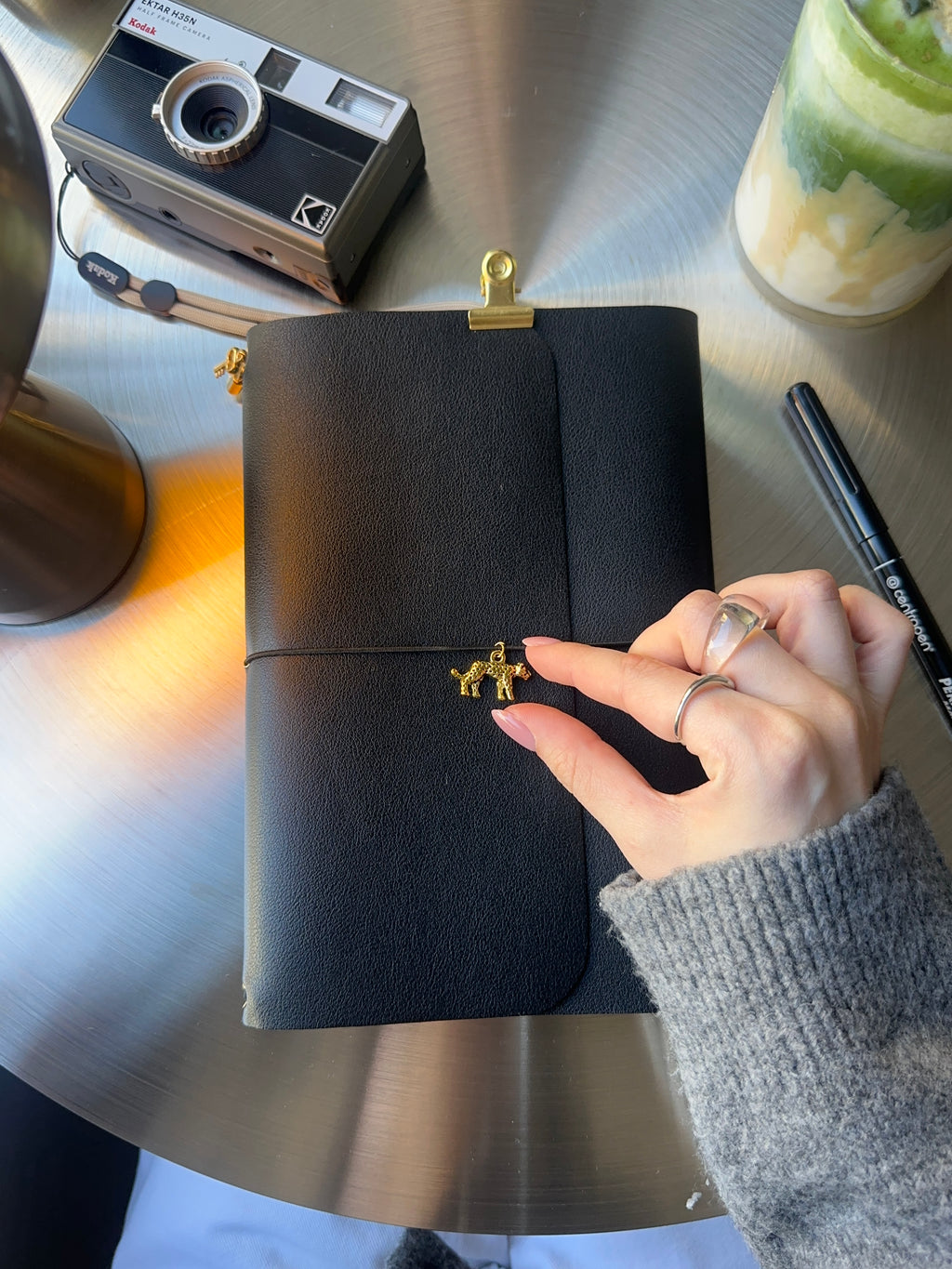 Black Vegan Leather Journal