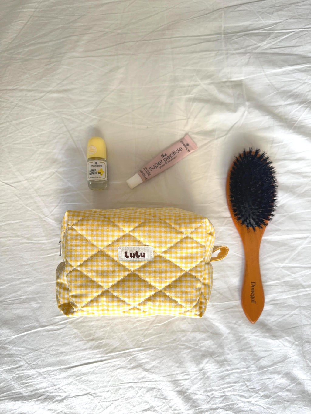 Yellow Gingham Beauty Case