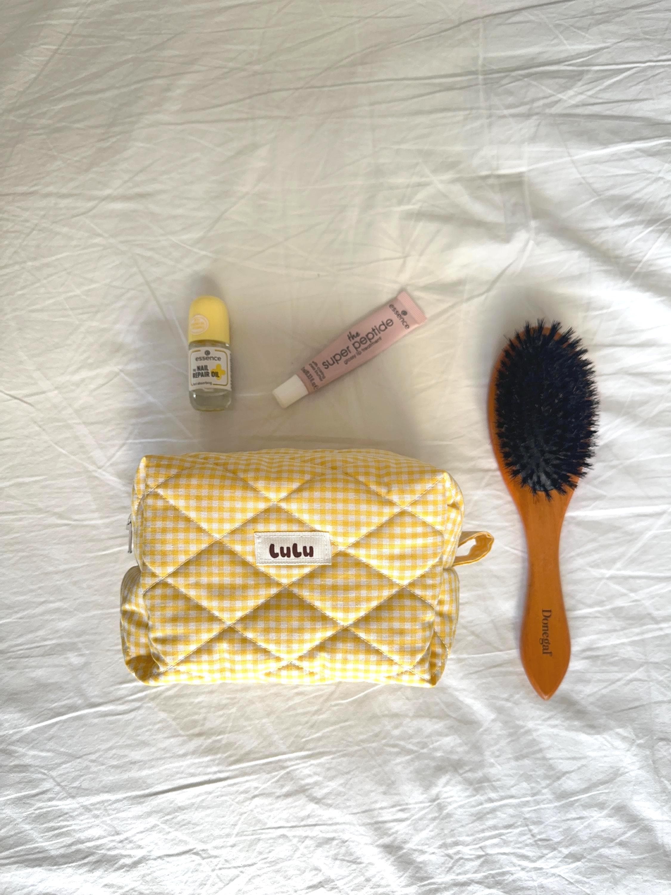 Yellow Gingham Beauty Case